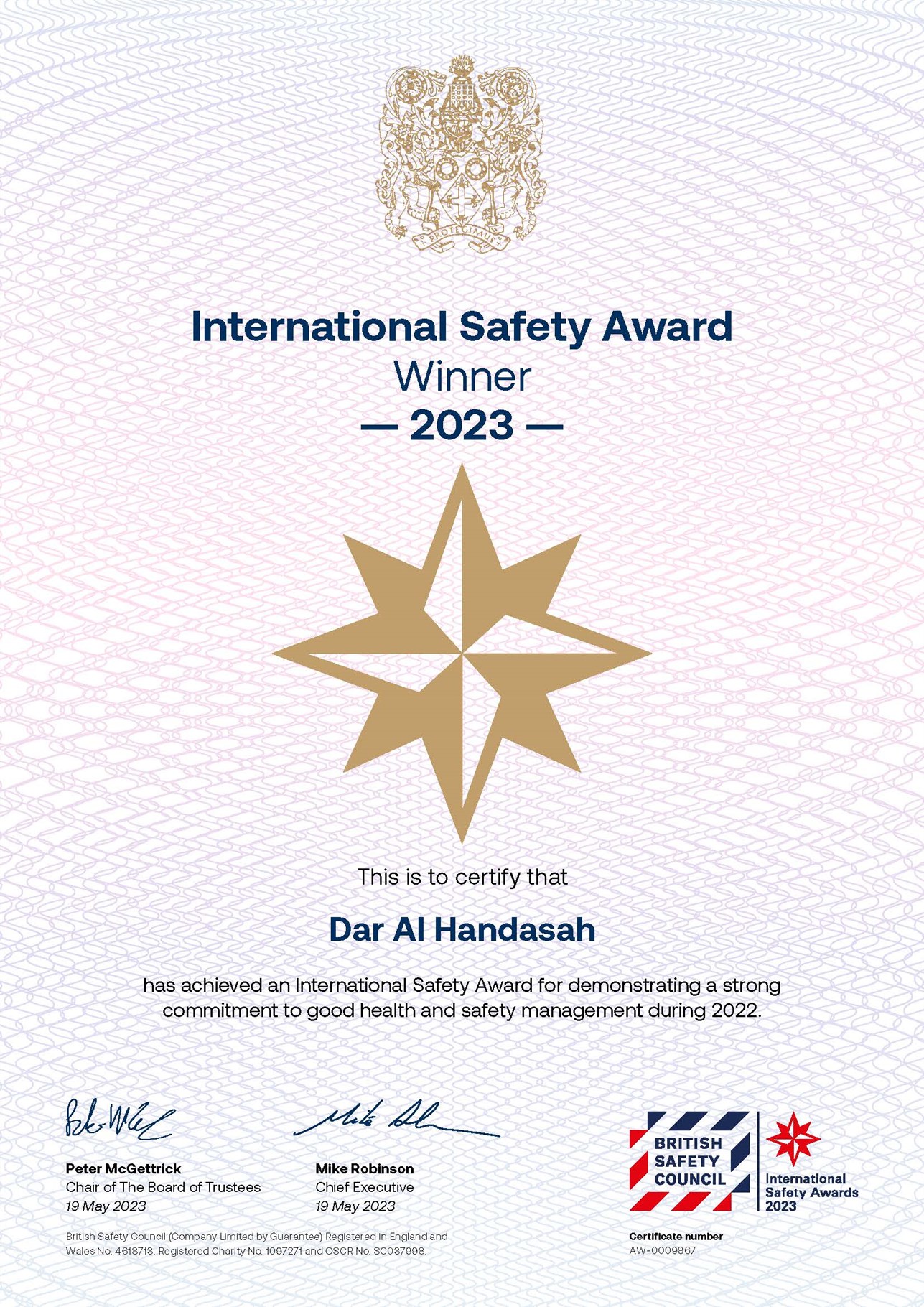 Dar Al-Handasah - News - Dar Receives International Safety Award from ...