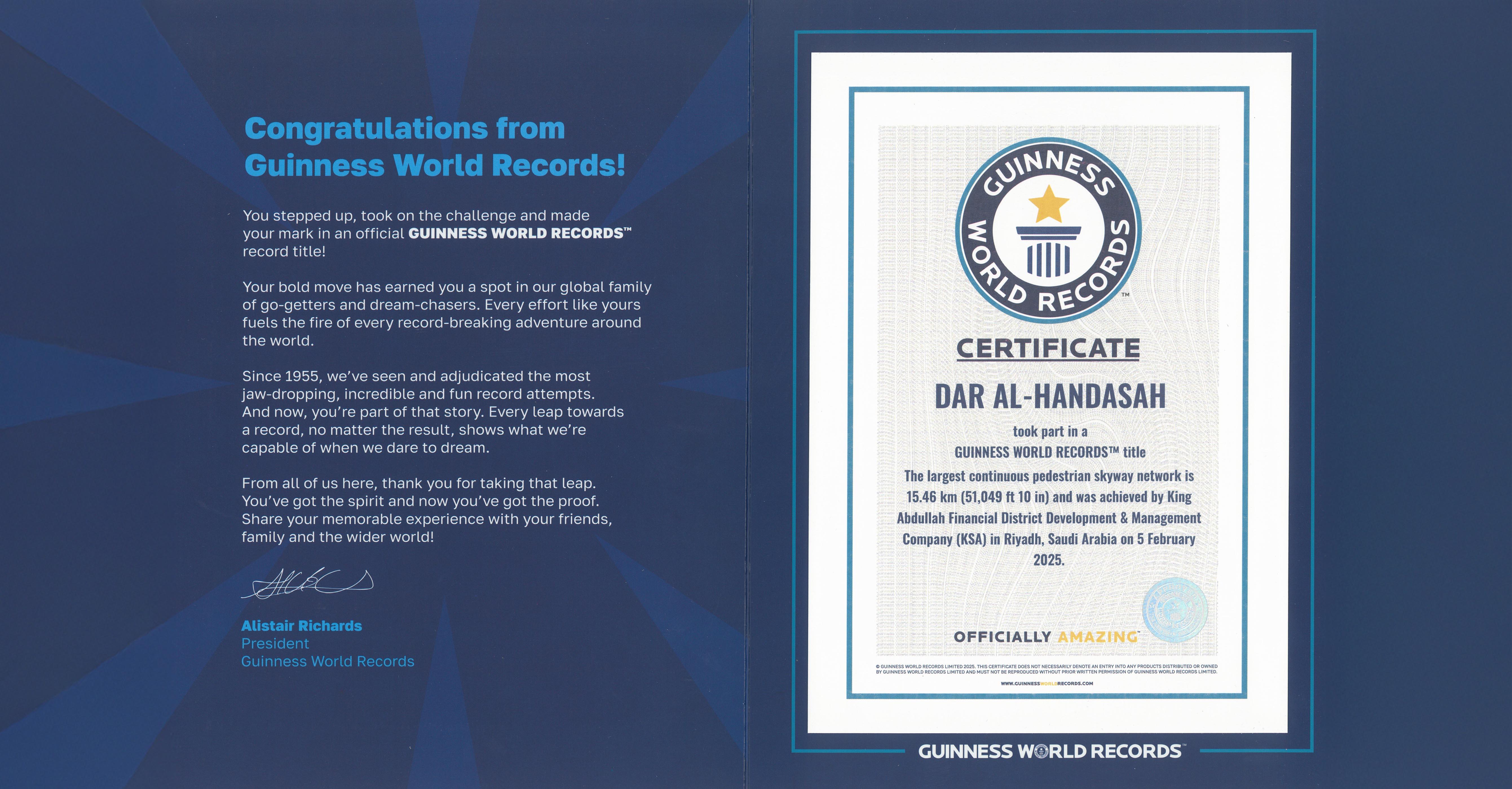 Officially Amazing: KAFD’s pedestrian skyway network makes history with Guinness Record 