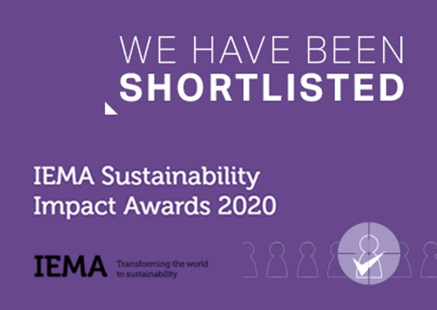 Shortlisted for Sustainability Campaign and Future Sustainability Leader ahead of the IEMA Sustainability Impact Awards