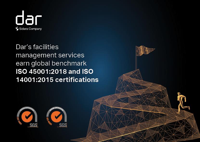 Dar’s facilities management services earn global benchmark ISO 45001:2018 and ISO 14001:2015 certifications 